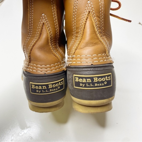 L.L. Bean Original Lace Up Duck Boots 8" Leather Brown Size 7 - Picture 4 of 6